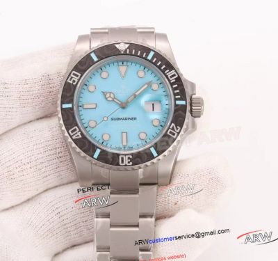 VS Factory Rolex Diw Submariner Carbon Fiber Torquoise Blue Dial Oyster Band Clone Watch